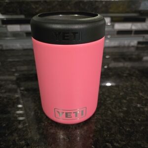 YETI Pink Can Cooler with Black Lid